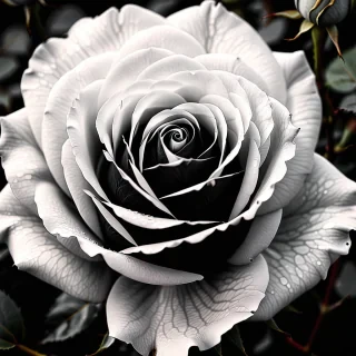 black and white rose