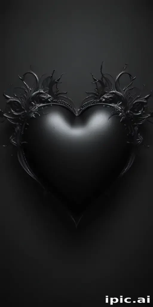 aesthetic black heart wallpaper
