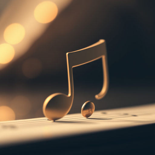 Create an artistic representation of musical notes with a soft bokeh background using a DSLR camera, 50mm lens, aperture f/1.8, ISO 200, and a shallow depth of field to enhance image quality.