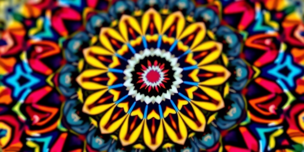 create a vibrant mandala design with intricate patterns and bold colors, using a macro lens at f/2.8 for a shallow depth of field, with a focus on symmetry, shot in natural light with a resolution of 300 DPI to enhance clarity and detail.