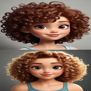 cartoon characters with curly hair