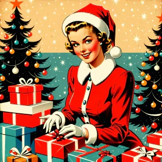 retro christmas image
