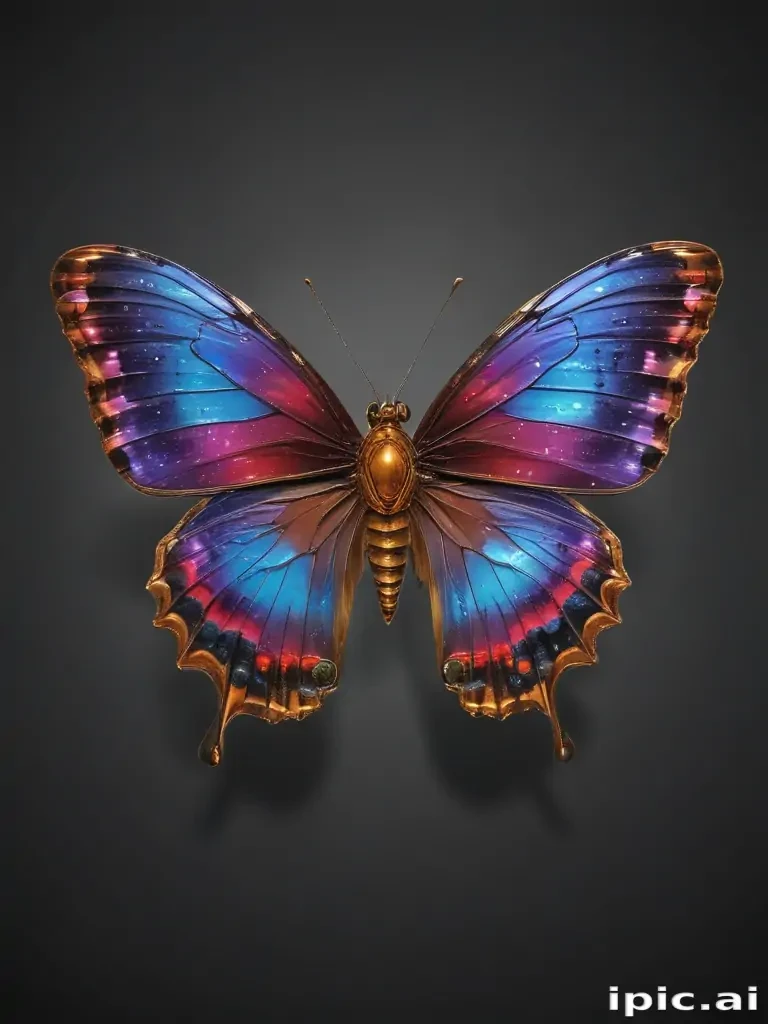 Stunning Cosmic Butterfly with Vibrant Colors and Celestial Patterns ...