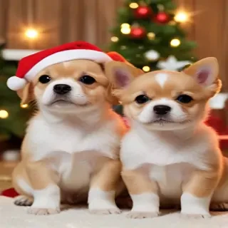 cute christmas dogs