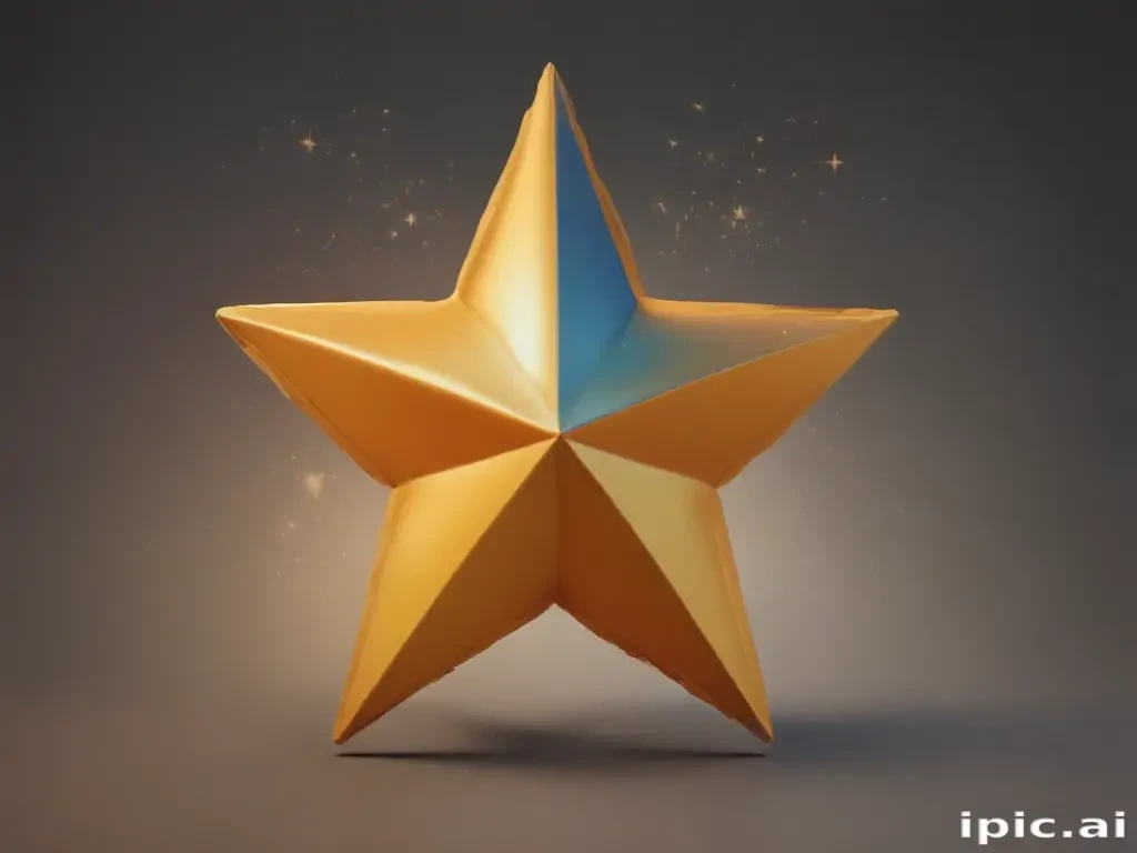 Shining Golden Star with a Touch of Magical Sparkle and Glow