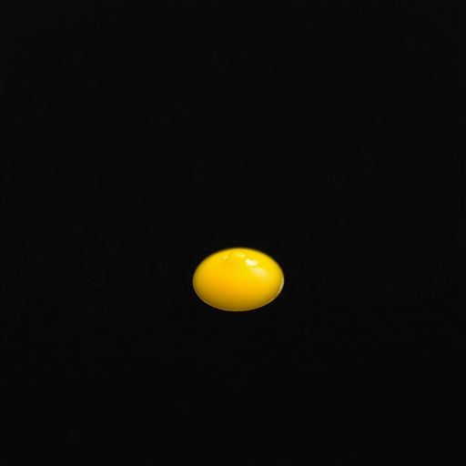 Create a high-resolution image of a small yellow point on a black background, using a DSLR camera with a 50mm lens, f/1.8 aperture, ISO 100, and 1/200 sec shutter speed, in a macro view style for enhanced clarity and detail.