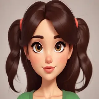 brunette cartoon character
