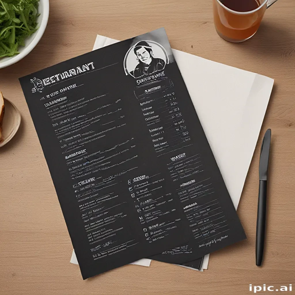 restaurant menu mockup