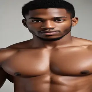 black shirtless man