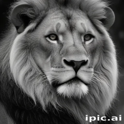 lion black and white