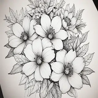 line work flowers