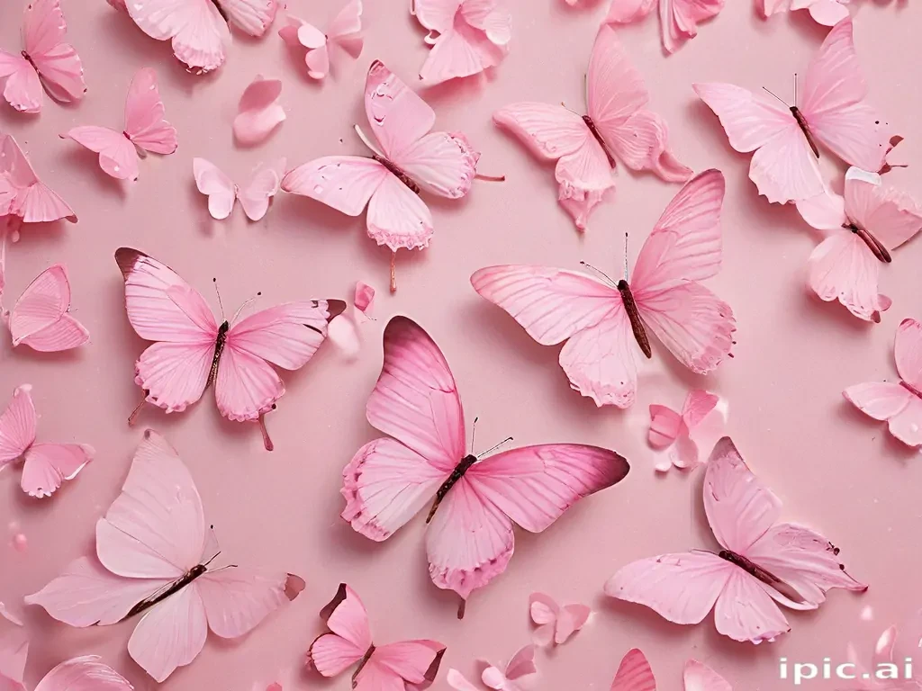 pink butterflies aesthetic