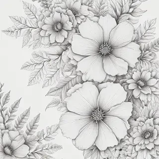 floral line art
