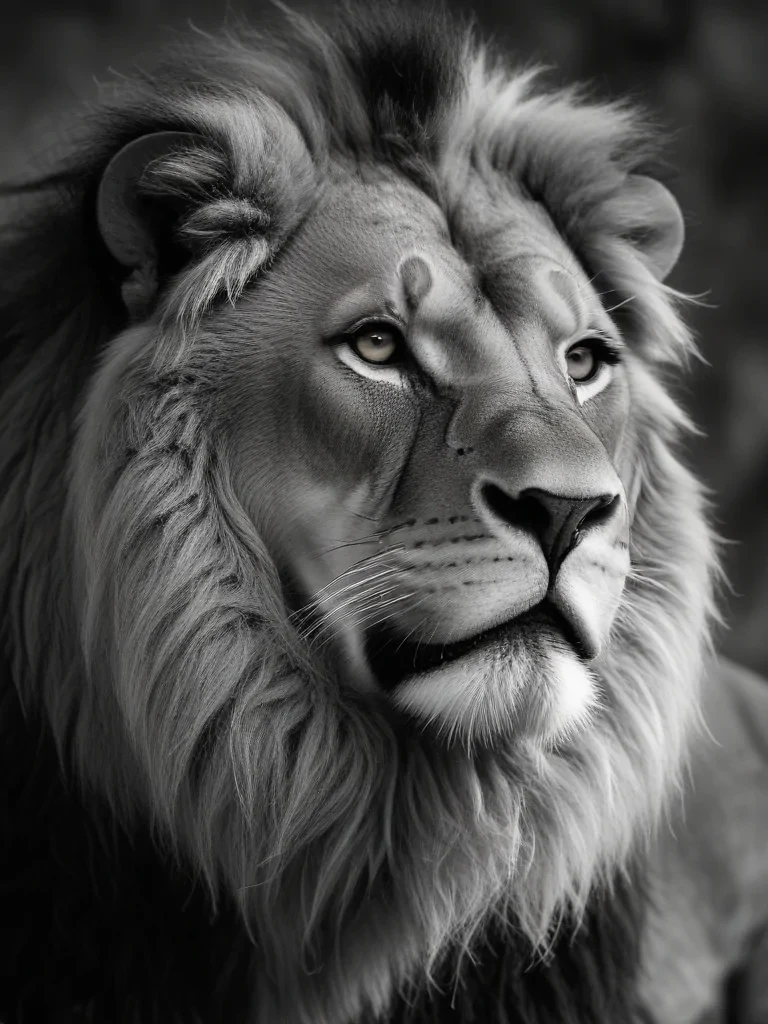 lion black and white pictures