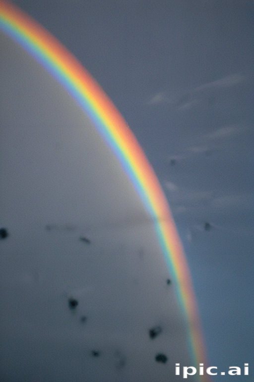 Beautiful Rainbow Arching Across a Stormy Sky with Soft Clouds
