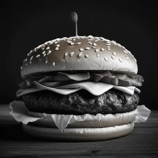 hamburger clipart black and white