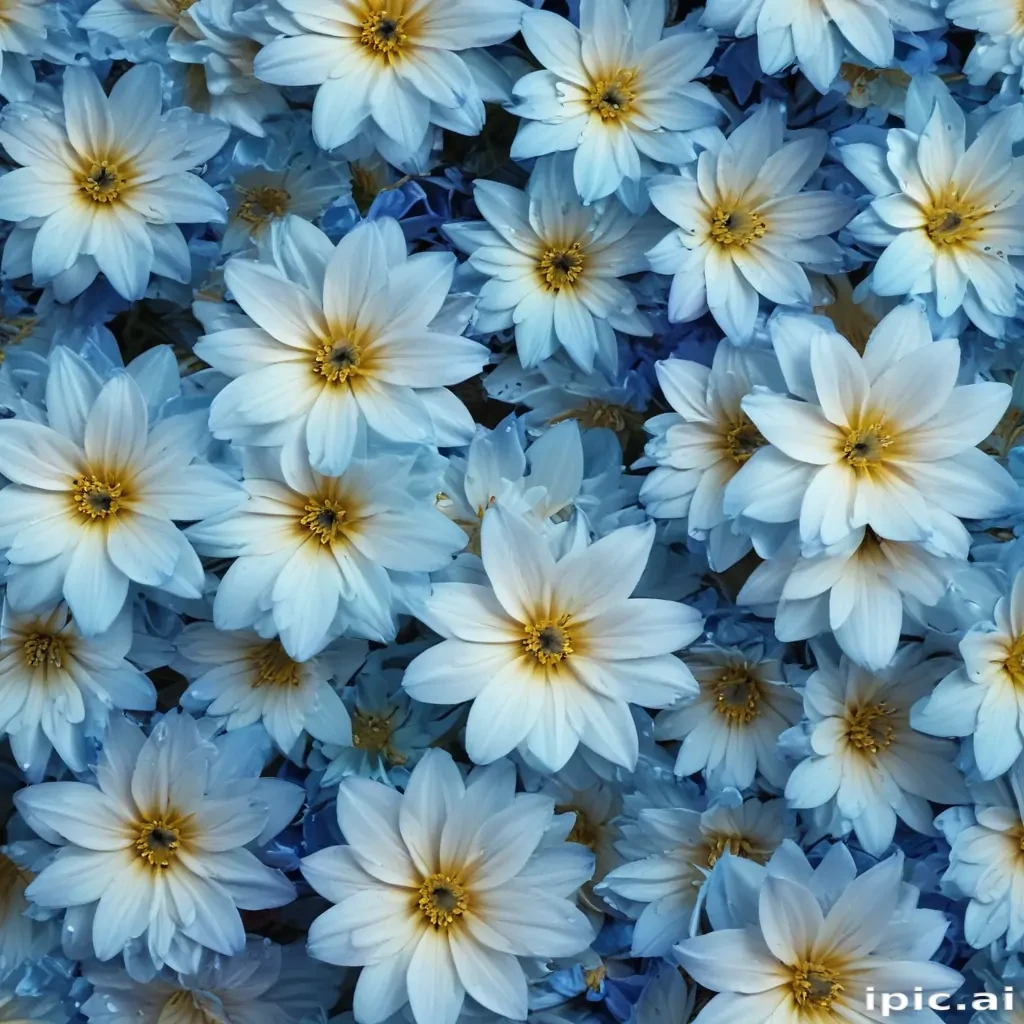 A Beautiful Array of Delicate Blue Flowers in Full Bloom Together.