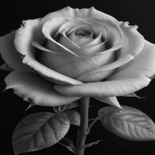 rose drawing black and white