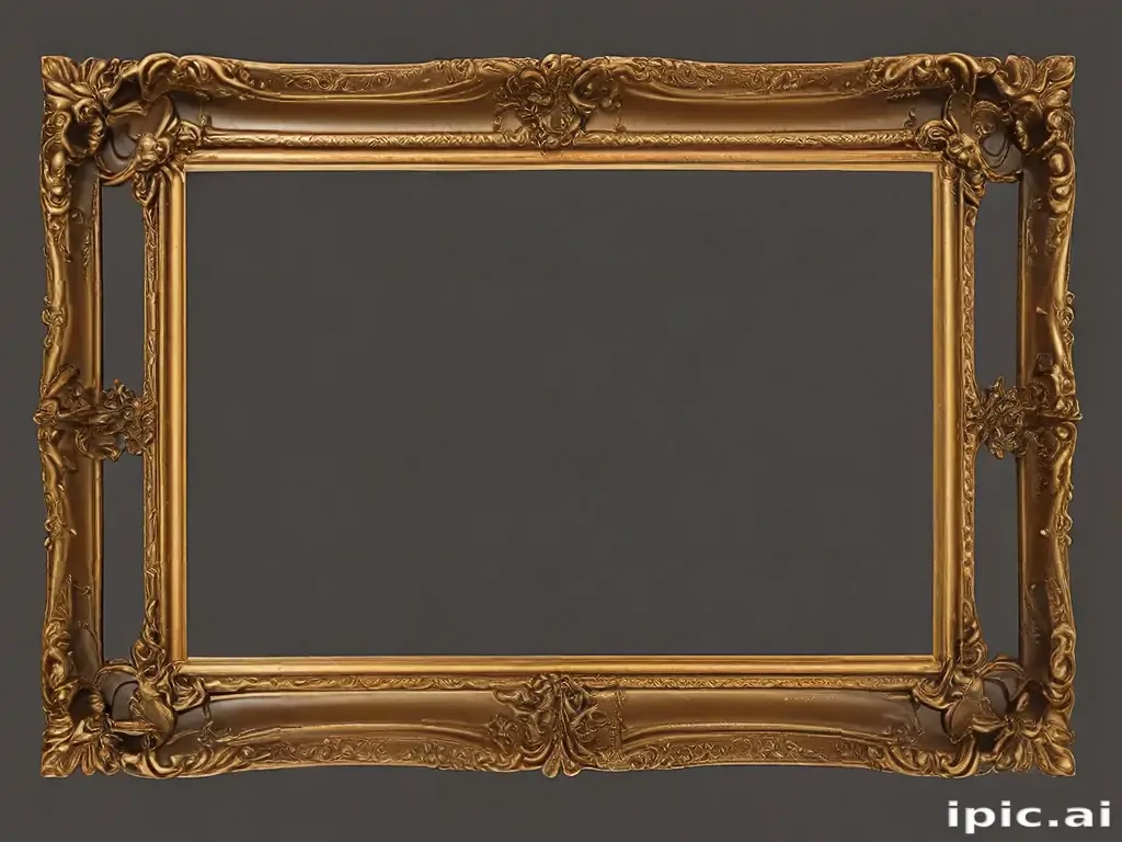 rectangle gold frame png