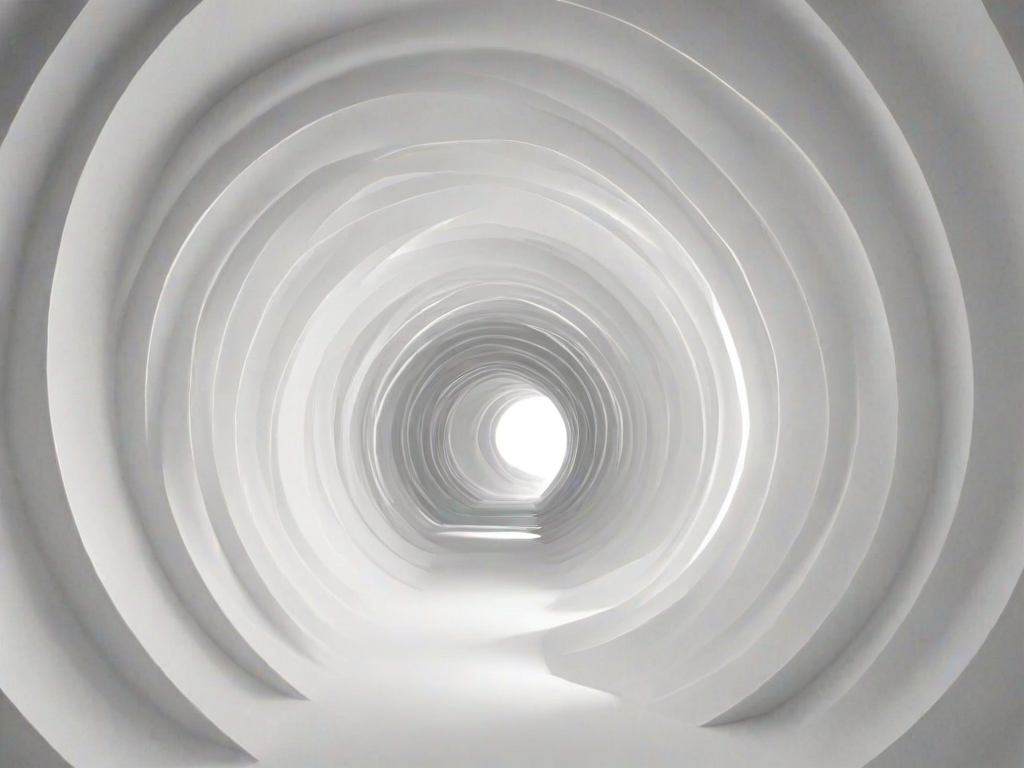create a smooth, swirling abstract white tunnel with soft gradients and a sense of depth and movement