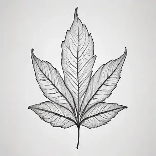 black and white leaf clip art