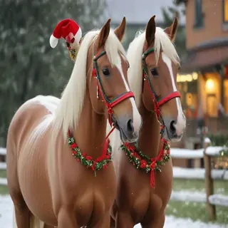 pictures of christmas horses