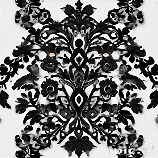 Intricate Black Floral Pattern with Elegant Swirls and Detailed Design ...