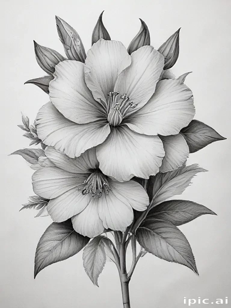 pencil drawings of flowers