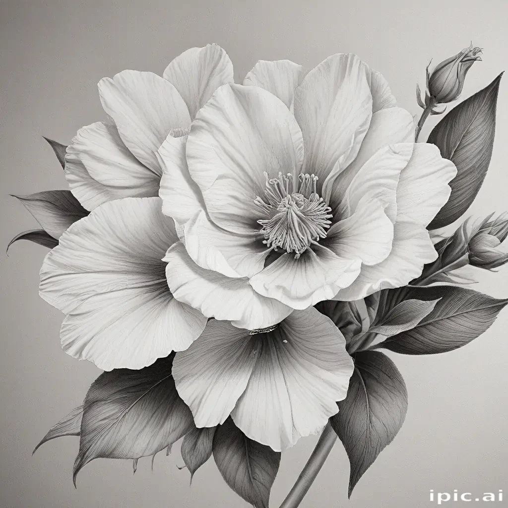 pencil drawing flowers
