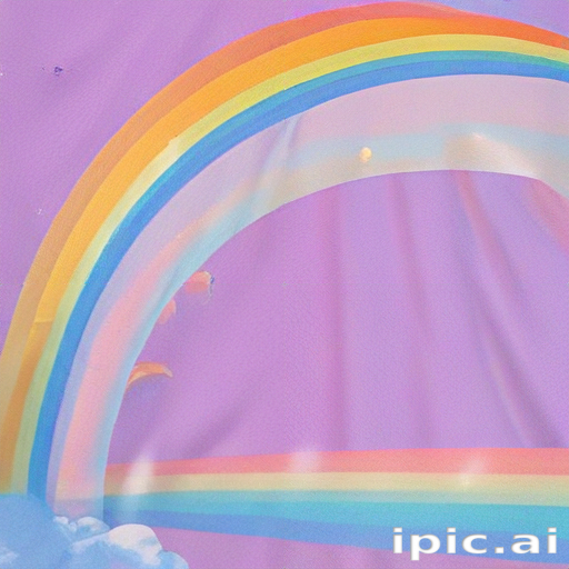 A Colorful Rainbow Stretching Across a Soft Purple Sky Background.