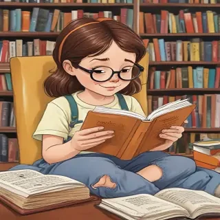 cartoon of reading