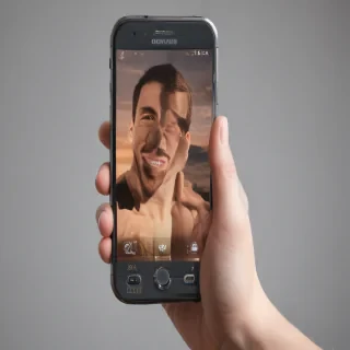 hand holding phone png