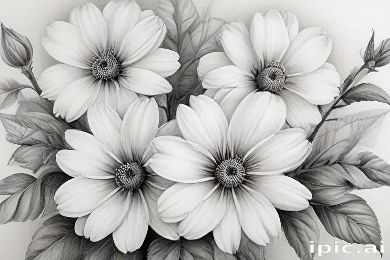 pencil drawing flowers