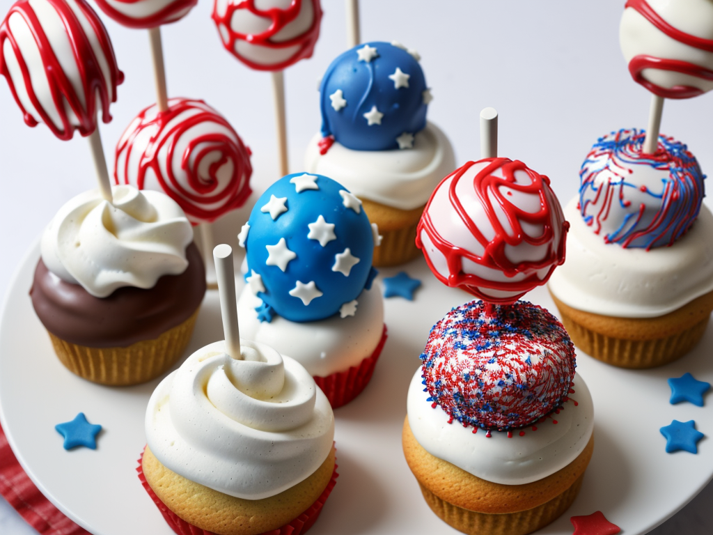 fourth of july cake pops