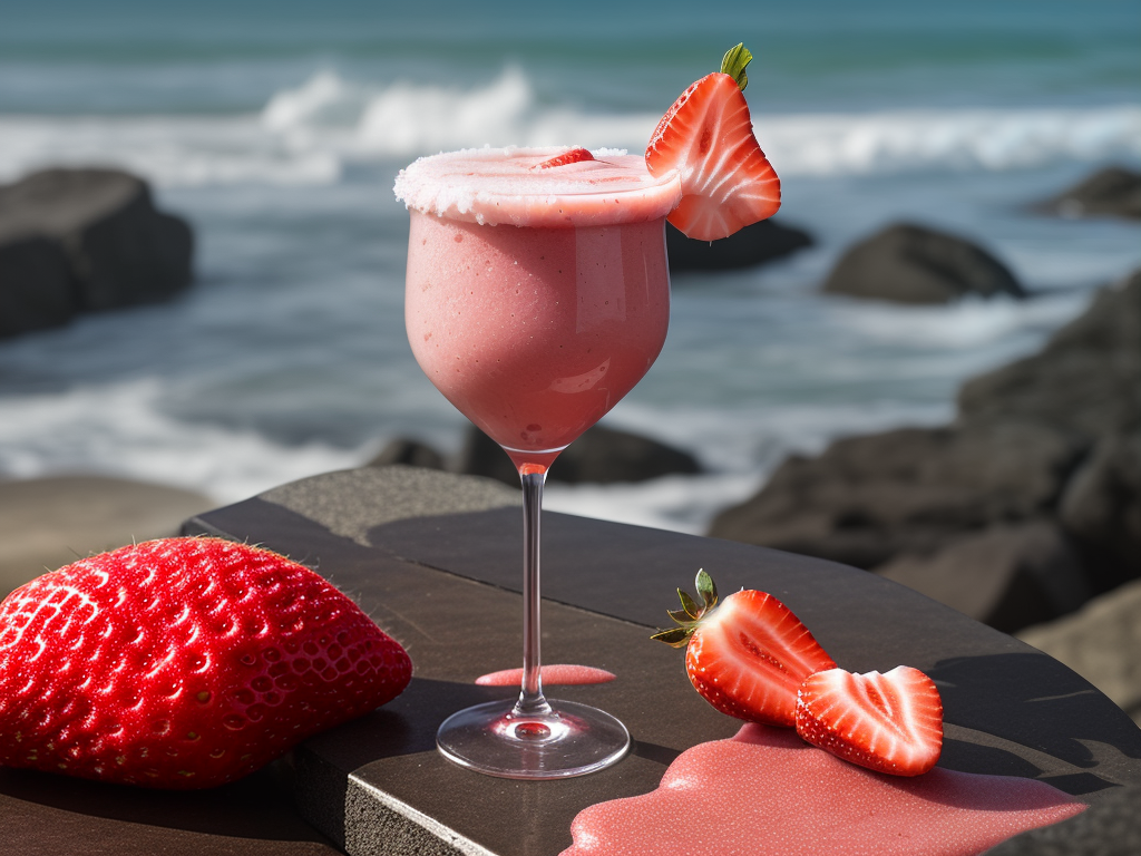 strawberry daiquiri on the rocks