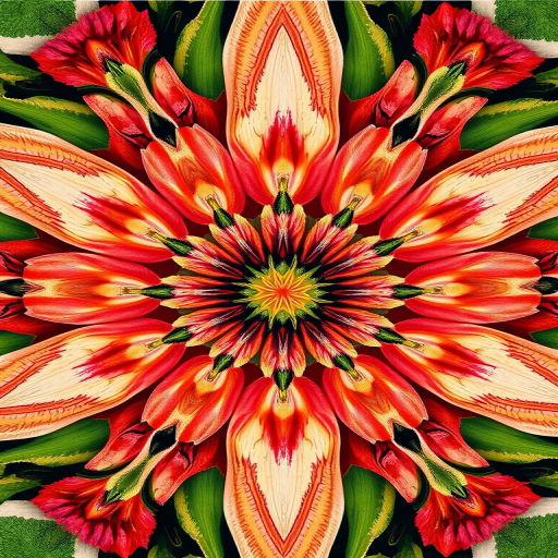 Regenerate the floral pattern with high detail, using a Canon EOS R5 camera, 50mm lens, f/2.8 aperture, ISO 100, natural light, top-down view, and vibrant color settings for enhanced image quality.