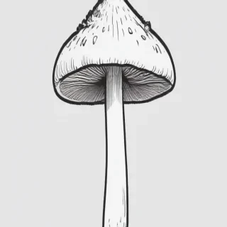mushroom clip art black and white