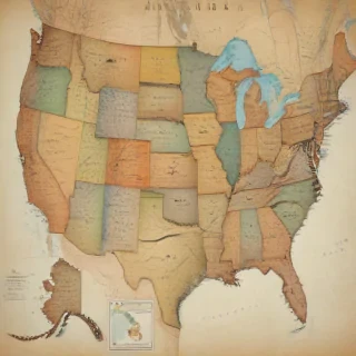 map of united states with states