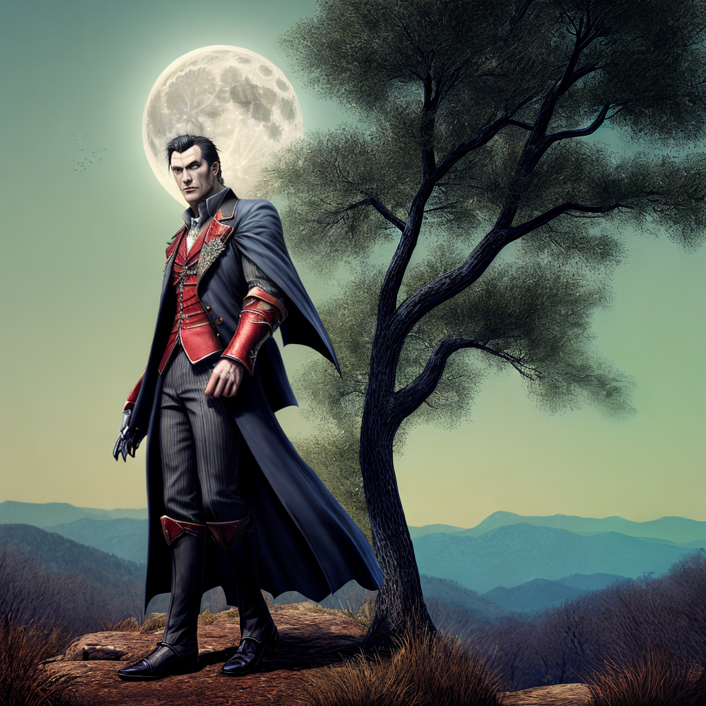 handsome vampire by the full moon
