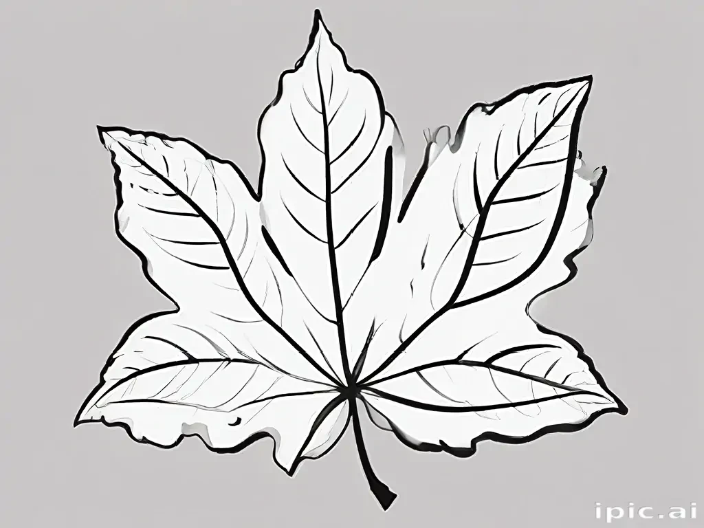 clipart leaf black and white