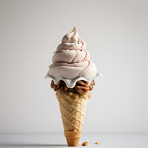 ice cream cone with nuts