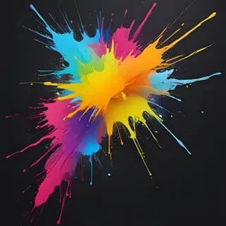 transparent paint splatter