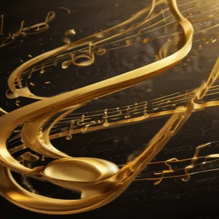gold music notes