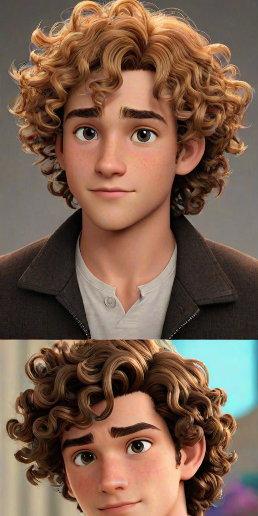 popular male cartoon characters with curly hair