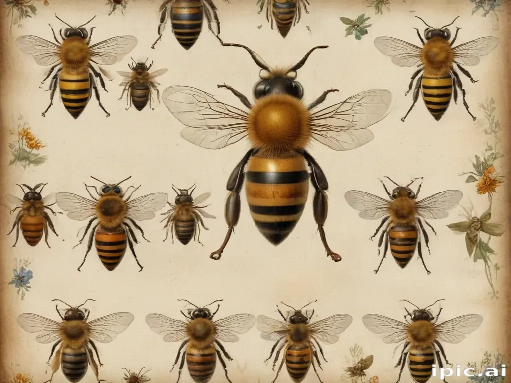 free vintage bee printables