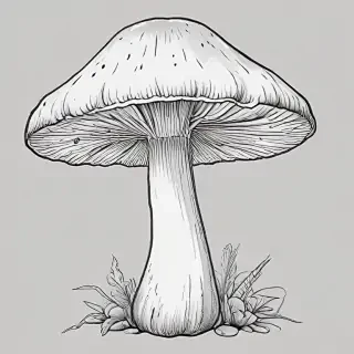 mushroom clip art black and white