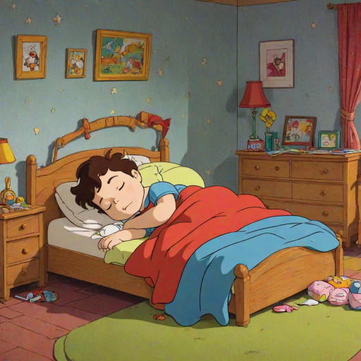 sleeping in cartoons