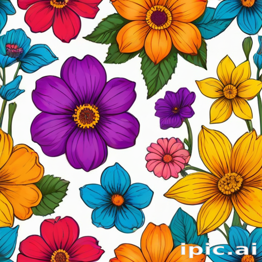 flower drawing images with colour