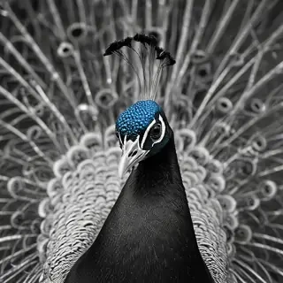 peacock black and white