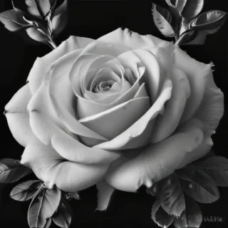 black and white rose clip art